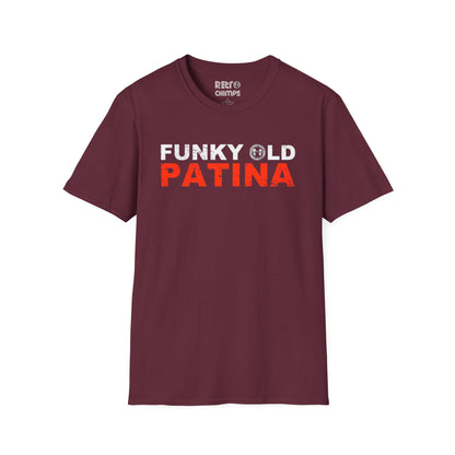 Retro Chimps Funky Old Patina Red & White Logo T-Shirt