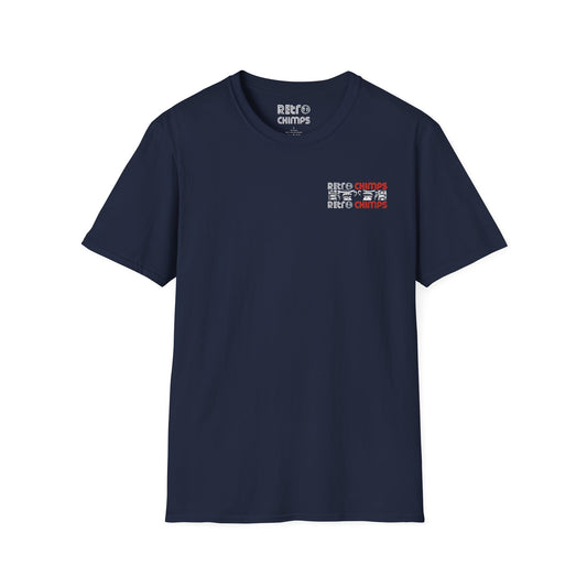 Retro Chimps Part Badge Logo Red & White T-Shirt