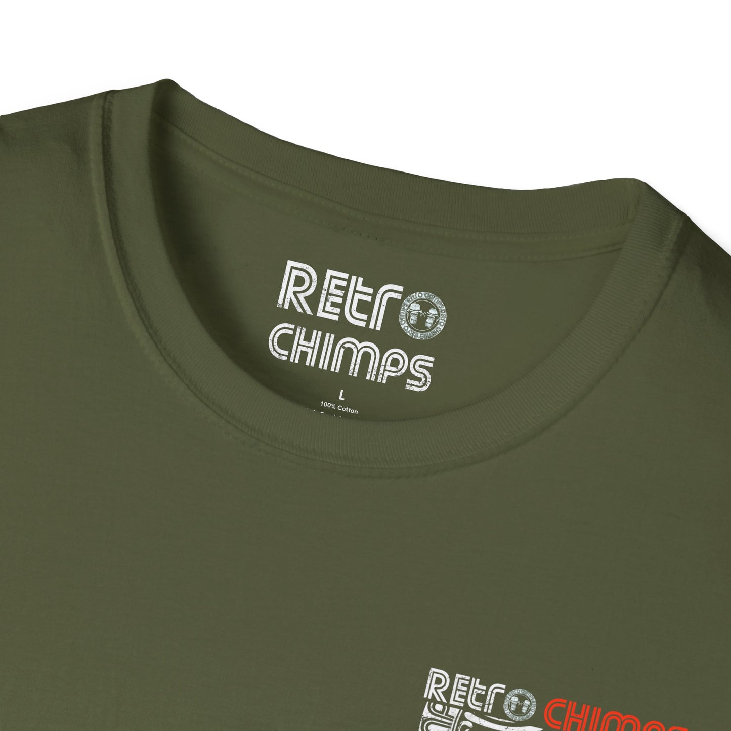 Retro Chimps Part Badge Logo Red & White T-Shirt