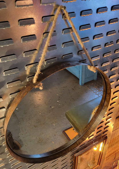 Whiskey Barrel Metal Hoop Mirror