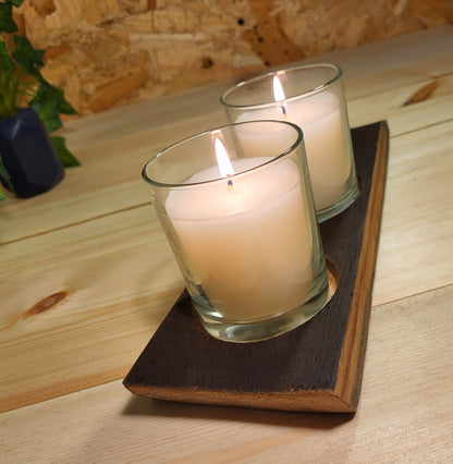 Hand-Crafted Whiskey Barrel Stave Candle Holder