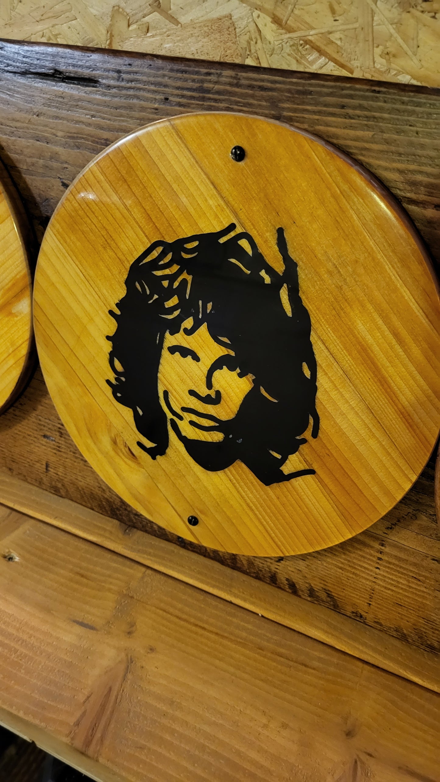 Jimi Hendrix, Jim Morrison, Bob Marley Wooden Wall Art