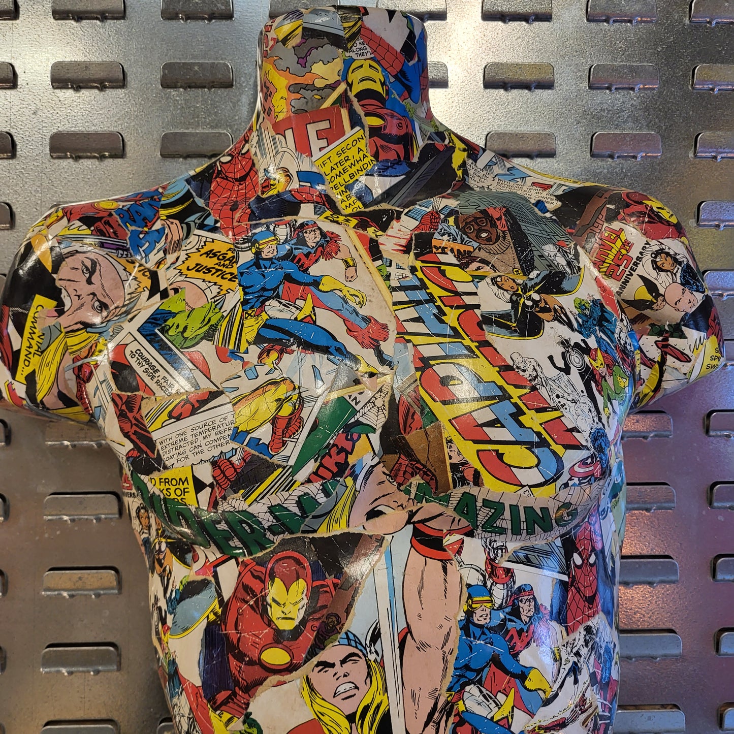 Marvel decoupage mannequin torso
