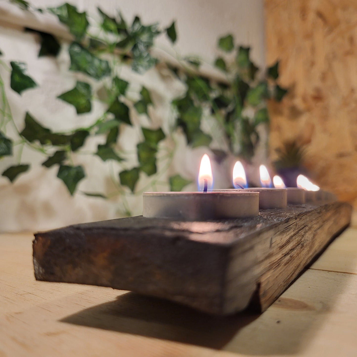 Hand-Crafted Whiskey Barrel Stave Eight Tealight Centrepiece