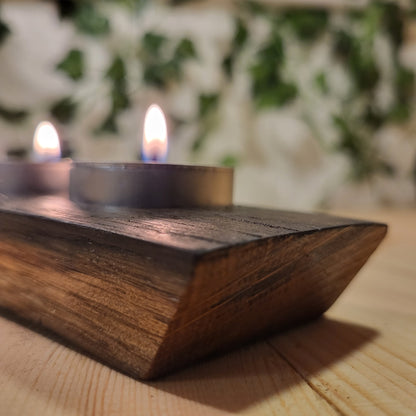 Hand-Crafted Whiskey Barrel Stave Eight Tealight Centrepiece