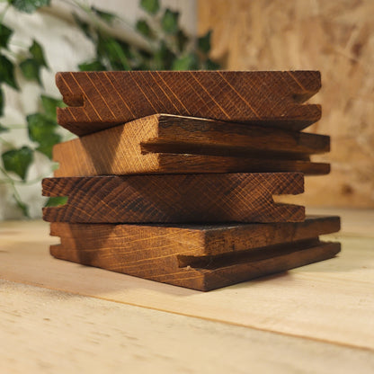 Hand-Crafted Oak Coasters