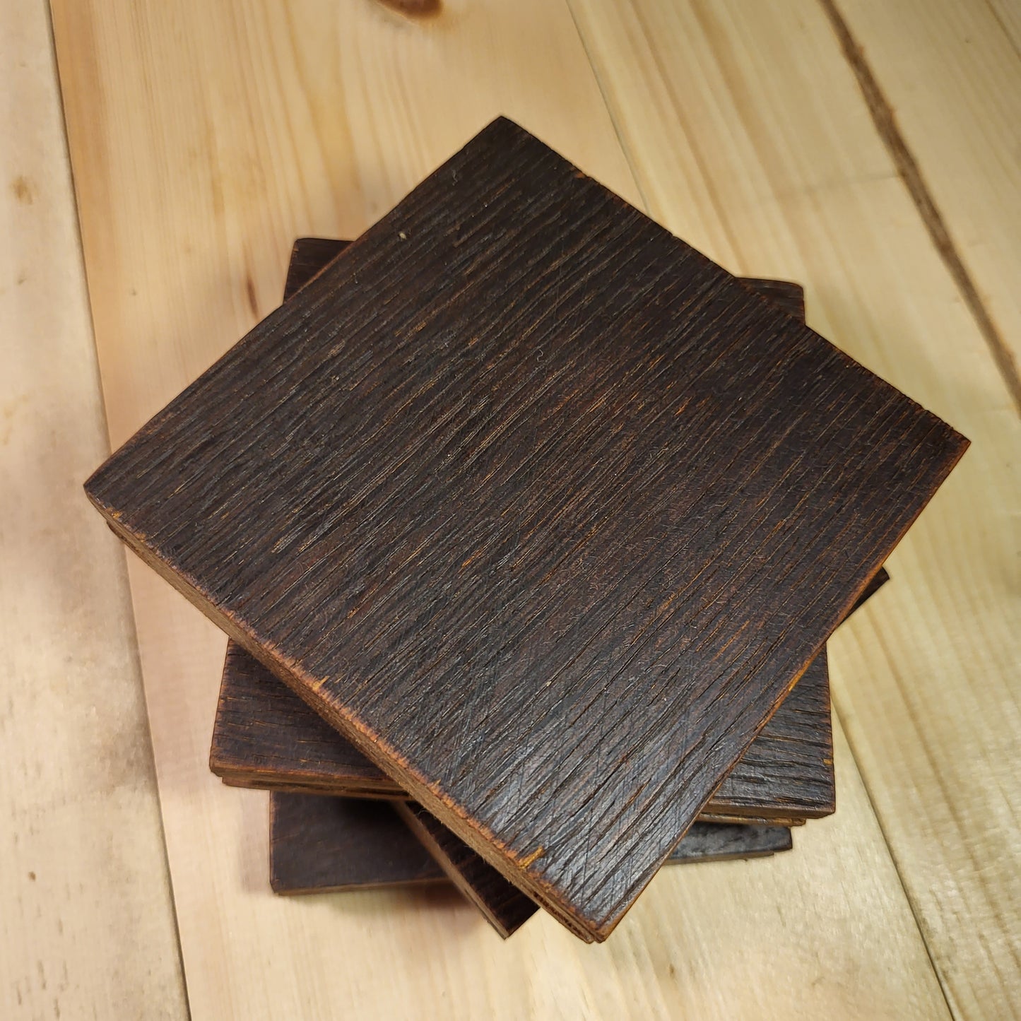 Hand-Crafted Oak Coasters