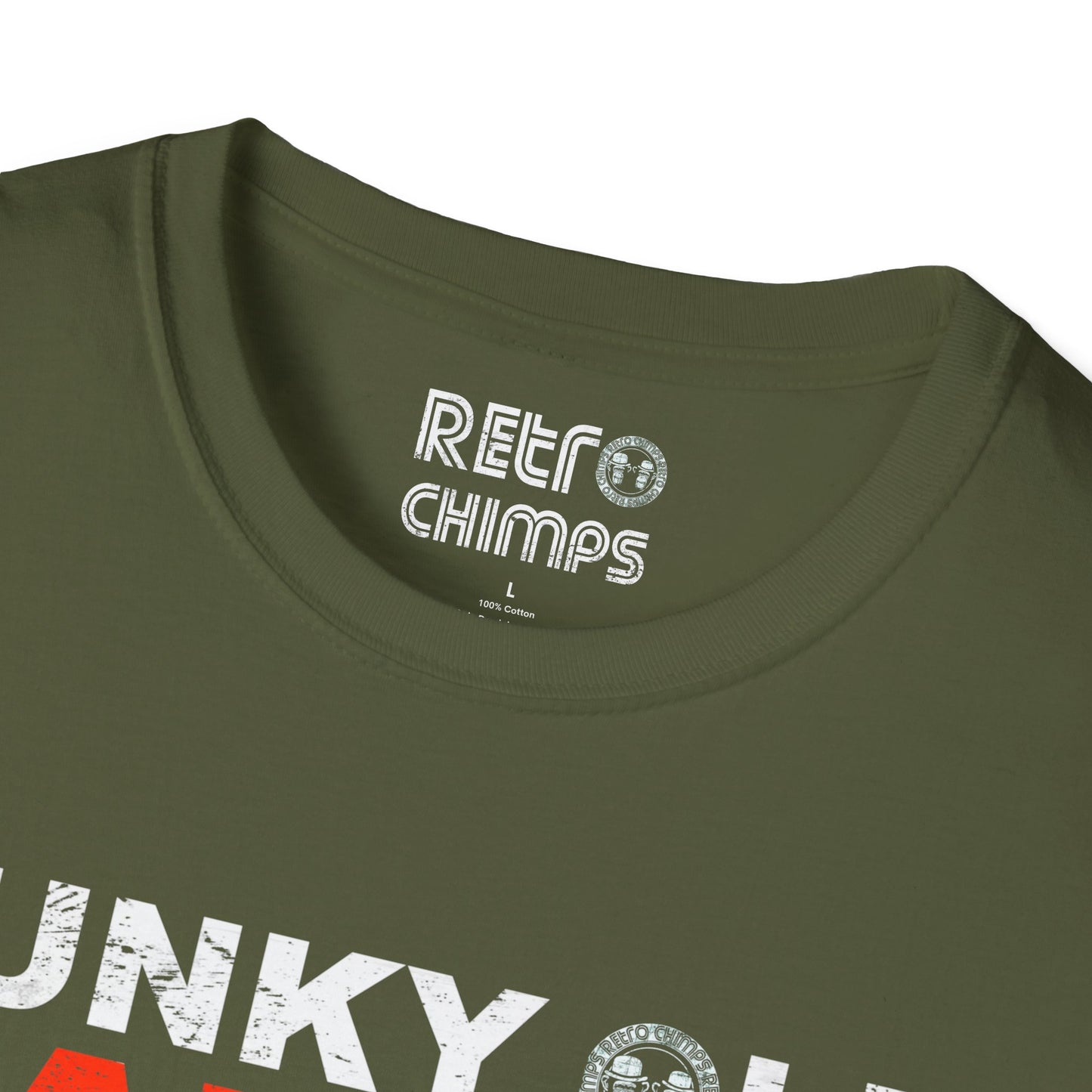 Retro Chimps Funky Old Patina Red & White Logo T-Shirt