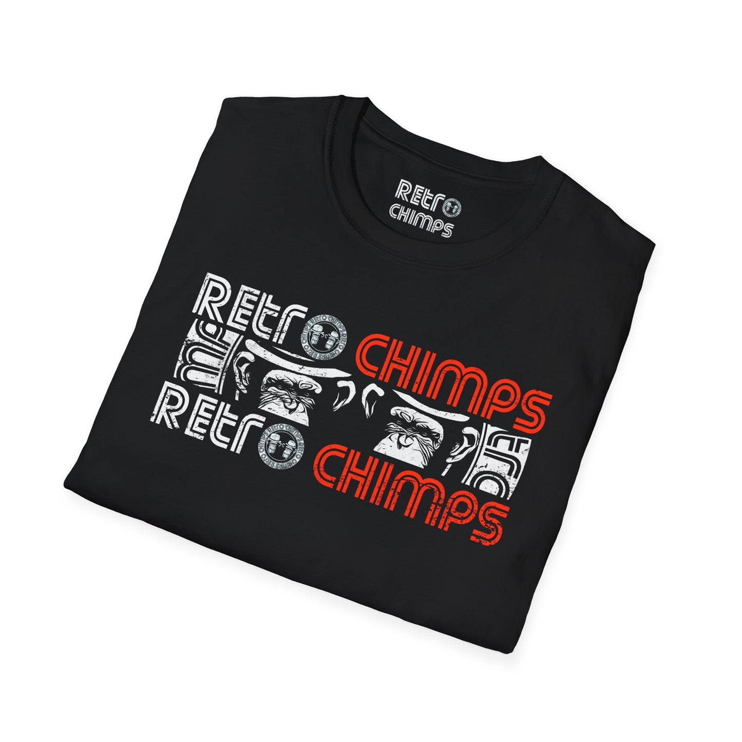 Retro Chimps Part Logo Red & White T-Shirt