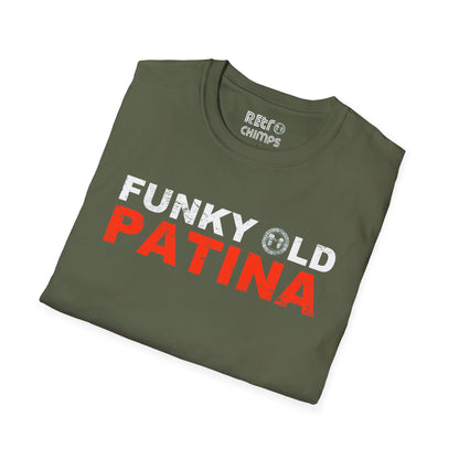 Retro Chimps Funky Old Patina Red & White Logo T-Shirt