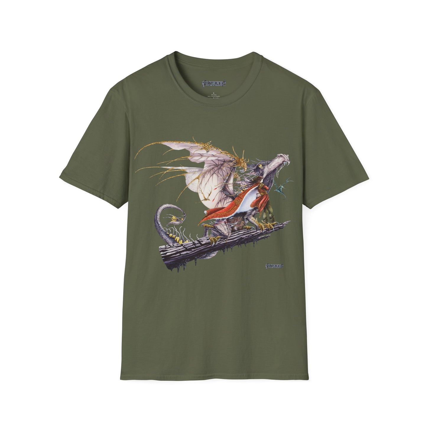 White Dragon T-Shirt: Original Design by Dave Roe. Anne McCaffrey Book Cover Artwork