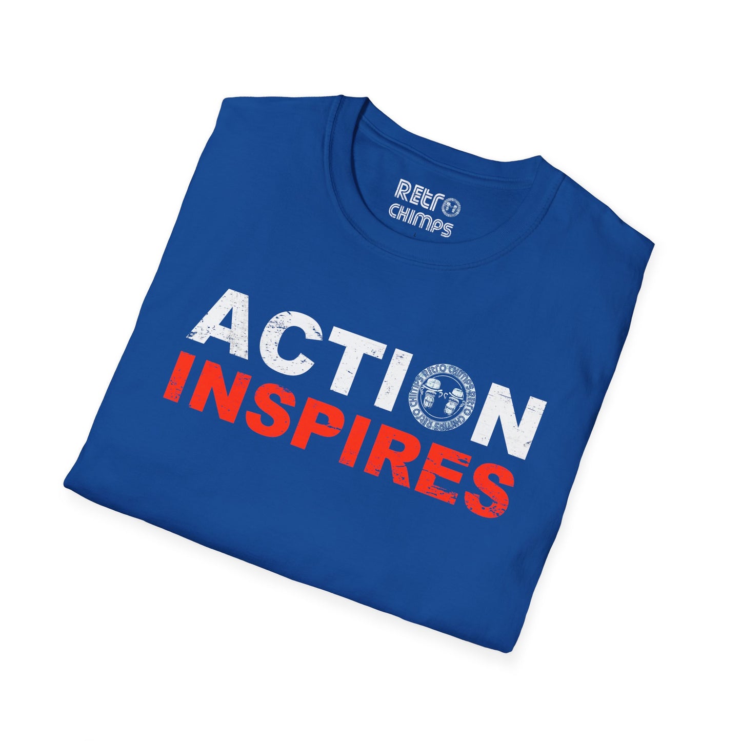 Retro Chimps Action Inspires Red & White Logo T-Shirt
