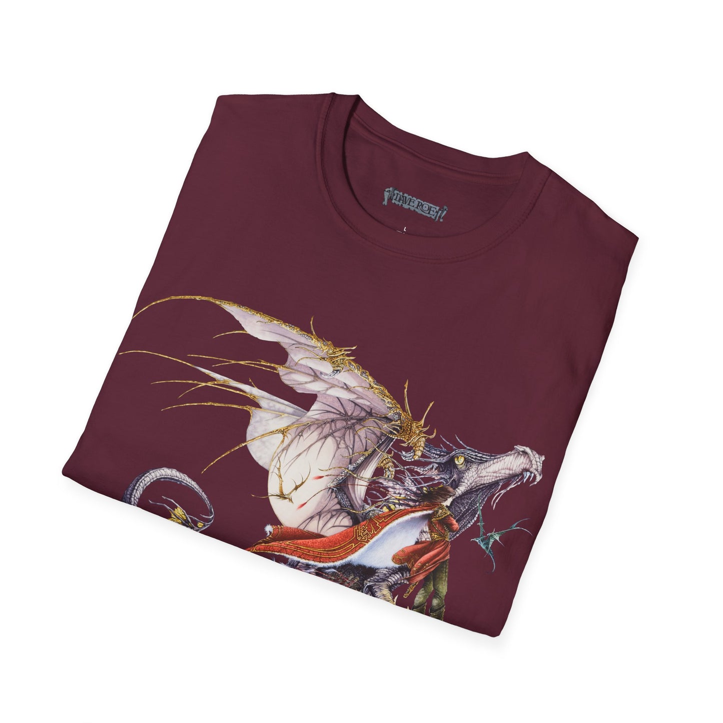 White Dragon T-Shirt: Original Design by Dave Roe. Anne McCaffrey Book Cover Artwork