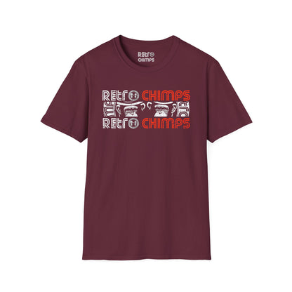 Retro Chimps Part Logo Red & White T-Shirt