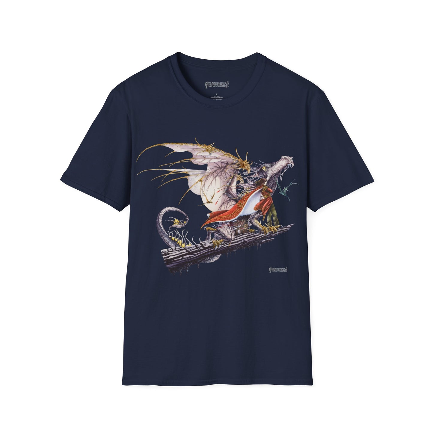 White Dragon T-Shirt: Original Design by Dave Roe. Anne McCaffrey Book Cover Artwork