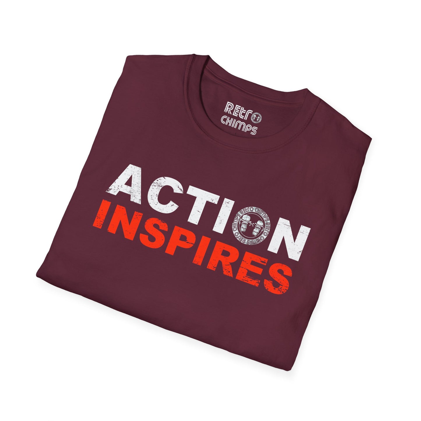 Retro Chimps Action Inspires Red & White Logo T-Shirt