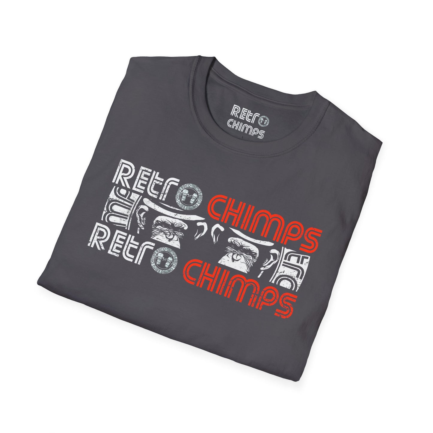 Retro Chimps Part Logo Red & White T-Shirt