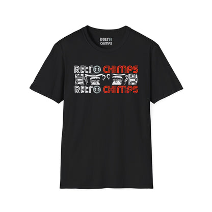 Retro Chimps Part Logo Red & White T-Shirt