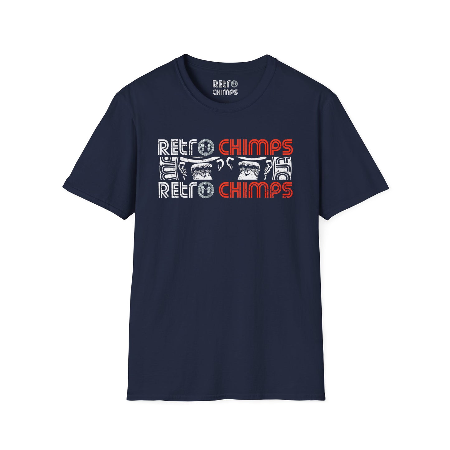 Retro Chimps Part Logo Red & White T-Shirt