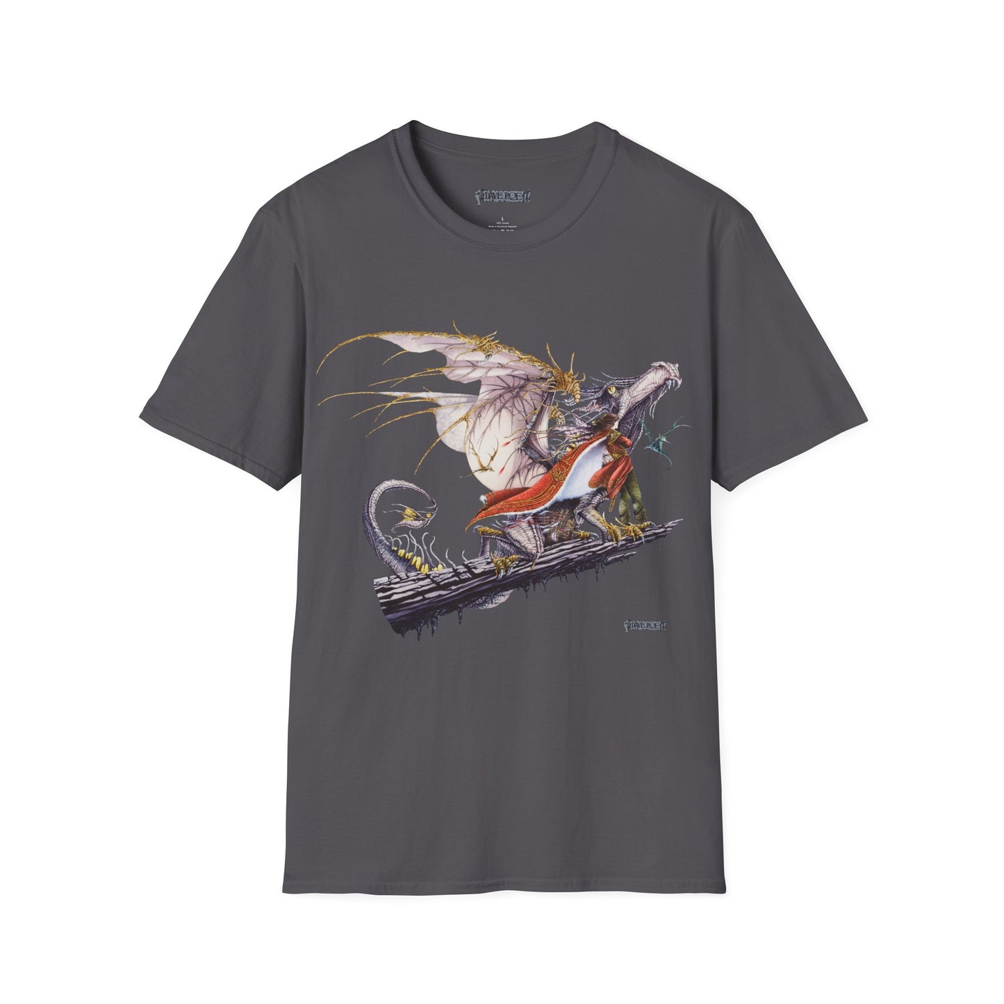 White Dragon T-Shirt: Original Design by Dave Roe. Anne McCaffrey Book Cover Artwork